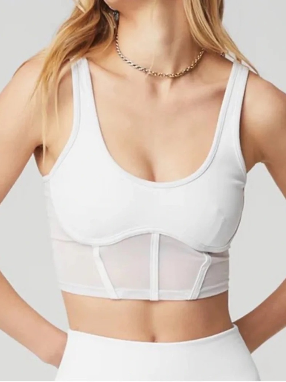 NWOT Alo Yoga airbrush mesh corset tank